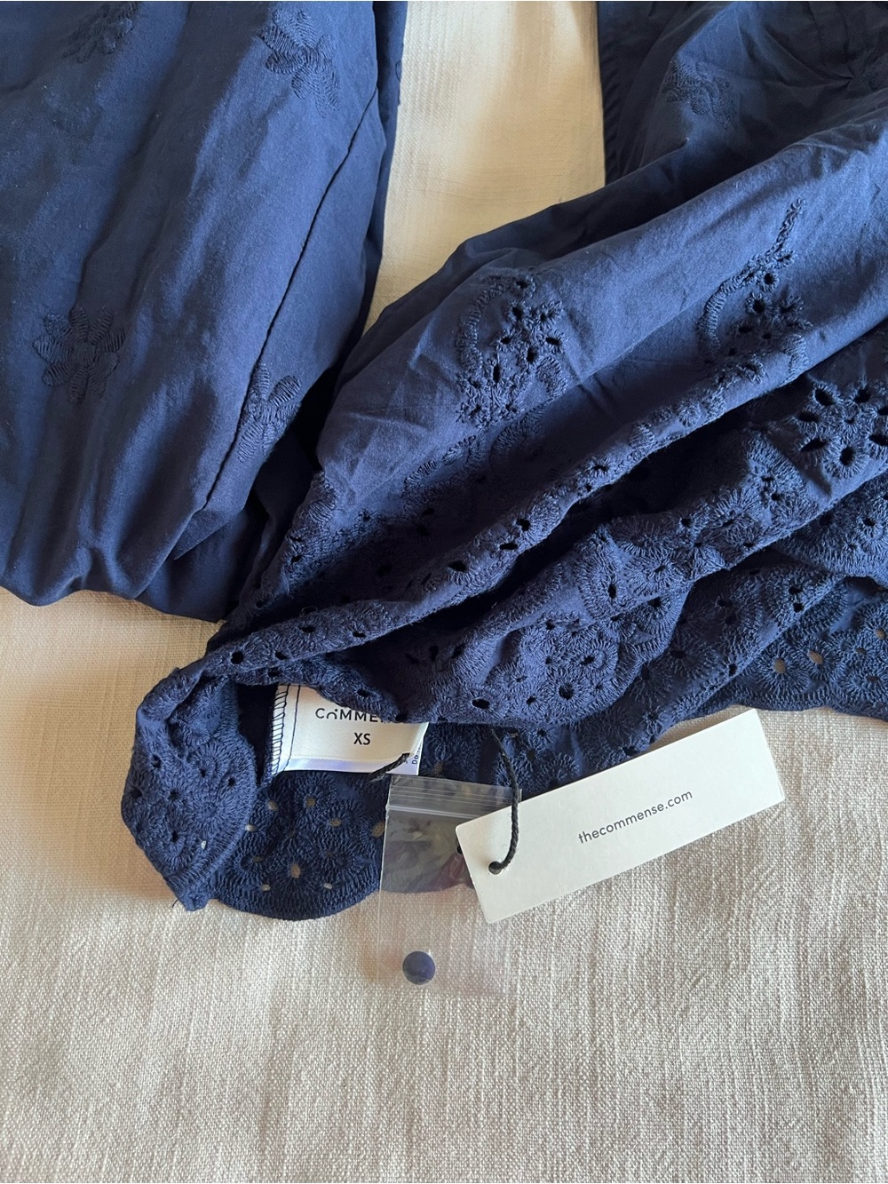 Commense Navy Eyelet Two-Piece Pant Set - Picture 7 of 7